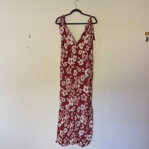 Abercrombie & Fitch Red Floral Maxi Dress